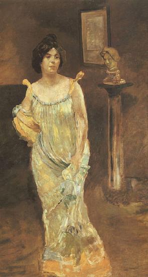 Max Klinger Portait of Elsa Asenijeff in evening dress